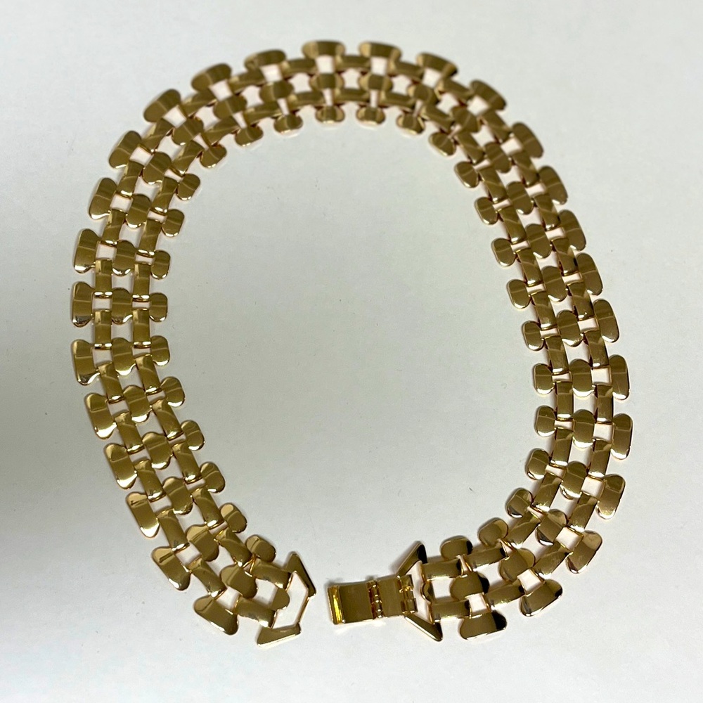 Chunky, Bold golden tone chain necklace. 16.1”, 1.06” chain width lightwt,NIP - Picture 9 of 9